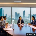 Home 15 지방재정전문가와 네트워킹의 중요성 - A professional networking seminar in a modern Bangkok conference room, featuring Thai local finance ...